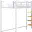 Lit mezzanine simple en métal avec échelle de rangement Designs-1656357601