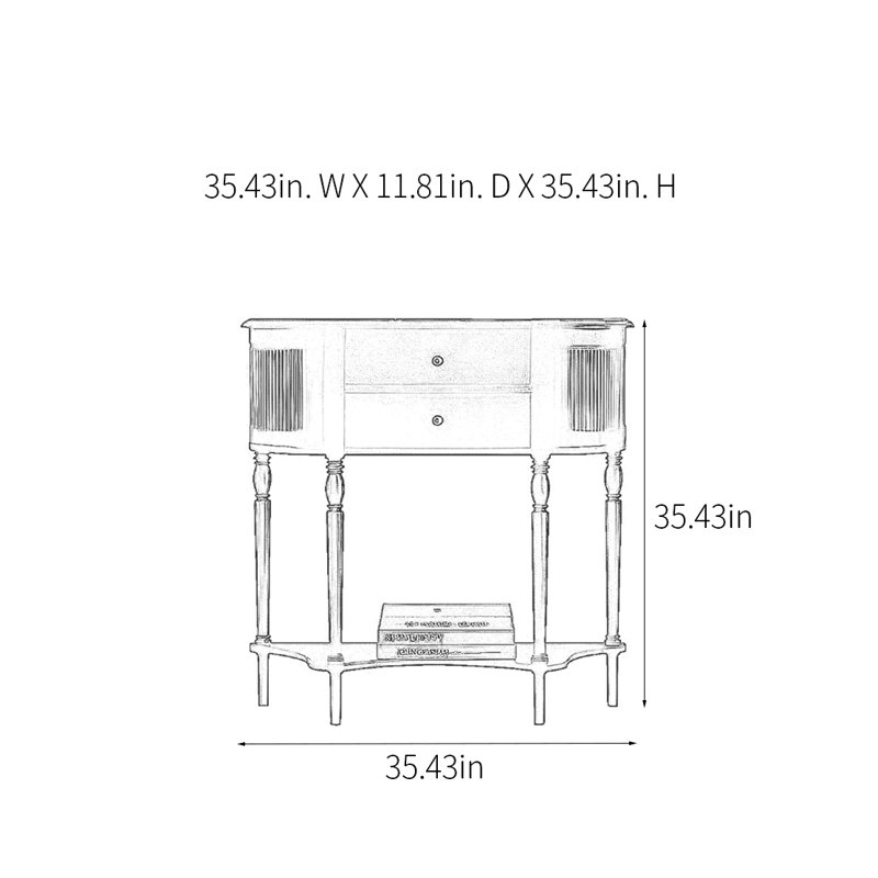 Console rétro avec tiroirs, H 35,43 po x l 35,43 po x P 11,81 po