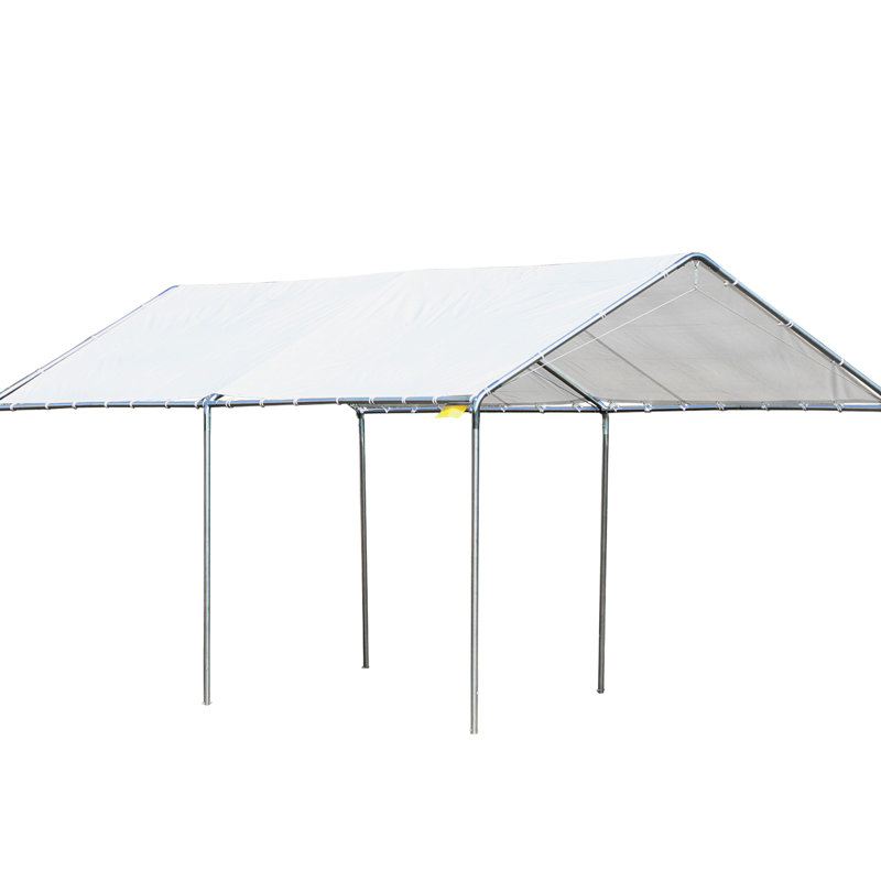 Abri de voiture de 3 m x 6 m avec ancrages au sol - Maintient l'abri sécuritaire et stable grâce à sa structure en acier.
