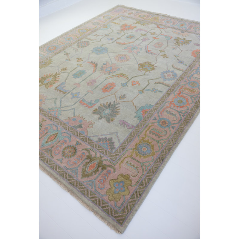 Anabel Hand Knotted Wool Oriental Area Rug, Rectangle 6' x 9'