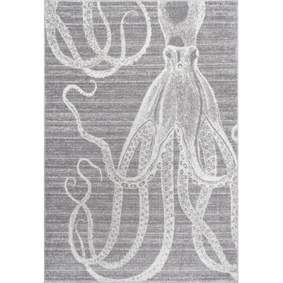 Gray/White Area Rug