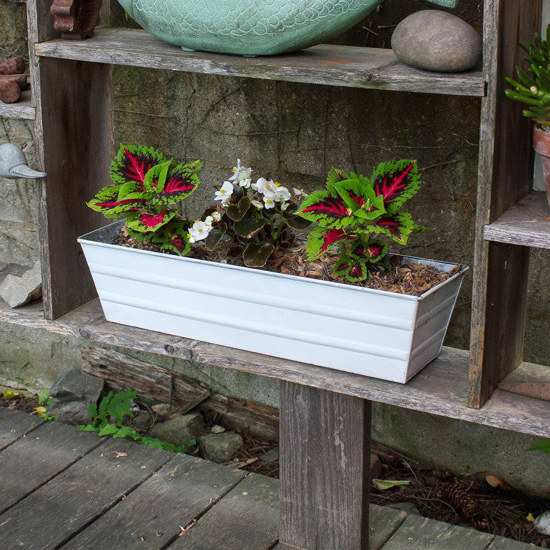 Metal Planter Box, Cape Cod White