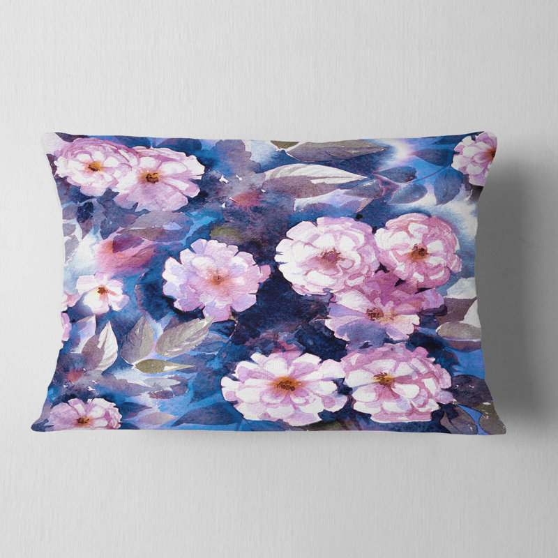 Blanc bruyère de style classique - Coussin décoratif à imprimé floral