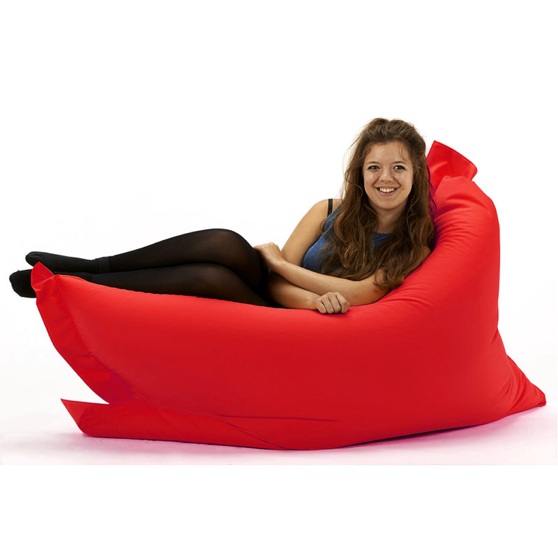 Bean Polyester Outdoor Friendly Refillable Bean Bag Chair & Lounger, Red