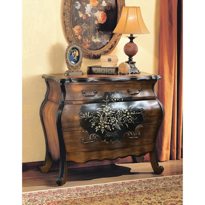 Commode de chambre en chêne et noir antique - Offre un rangement pratique avec 3 tiroirs pour une esthétique accrue