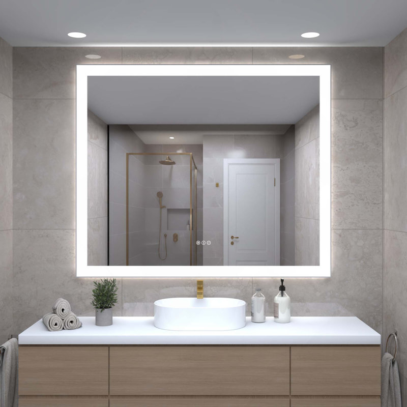 Miroir sans cadre à DEL pour salle de bain