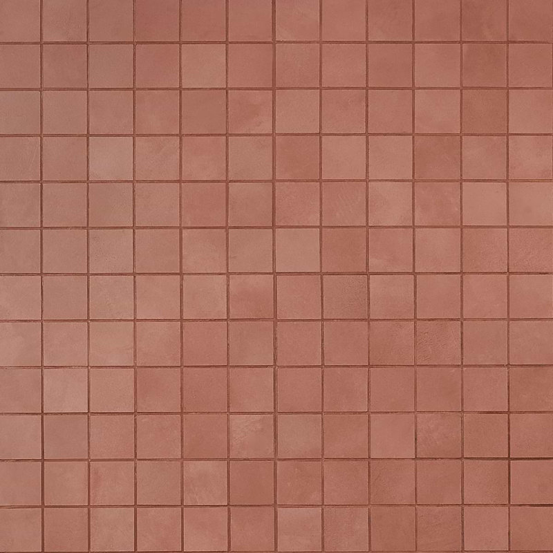 Clay 12x12 Matte Concrete Look Porcelain Mosaic Tile, Grace Red