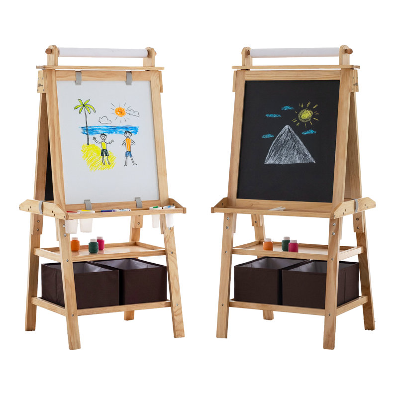 Chevalet à tableau magnétique Deluxe, Naturel