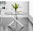 Tierra Sleek Metal and Glass Round Dining Table Set with 4 Faux Leather Upholstered Dining Chairs-576063756