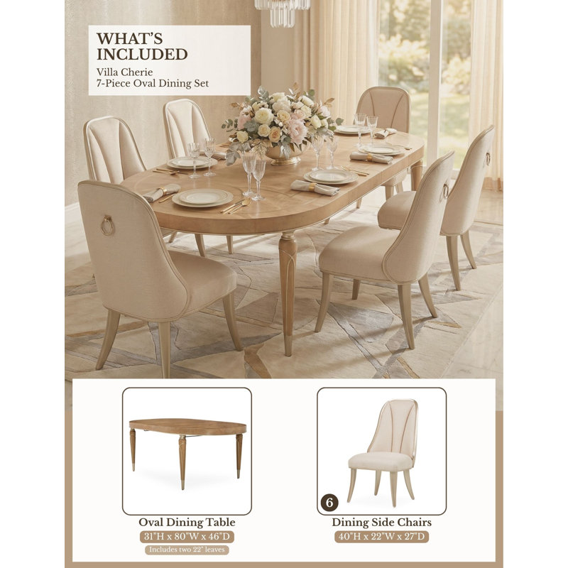 Villa Cherie Caramel 7-Piece Dining Set