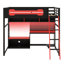 Lit mezzanine en bois avec bureau-628921768