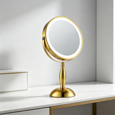 Makeup Mirror, 30X Magnifying Illumination Makeup Mirror, With 3 Color Modes And Stepless Dimming Function -5000Mah Rechargeable Battery, 360 ° Rotating Double-Sided Mirror
