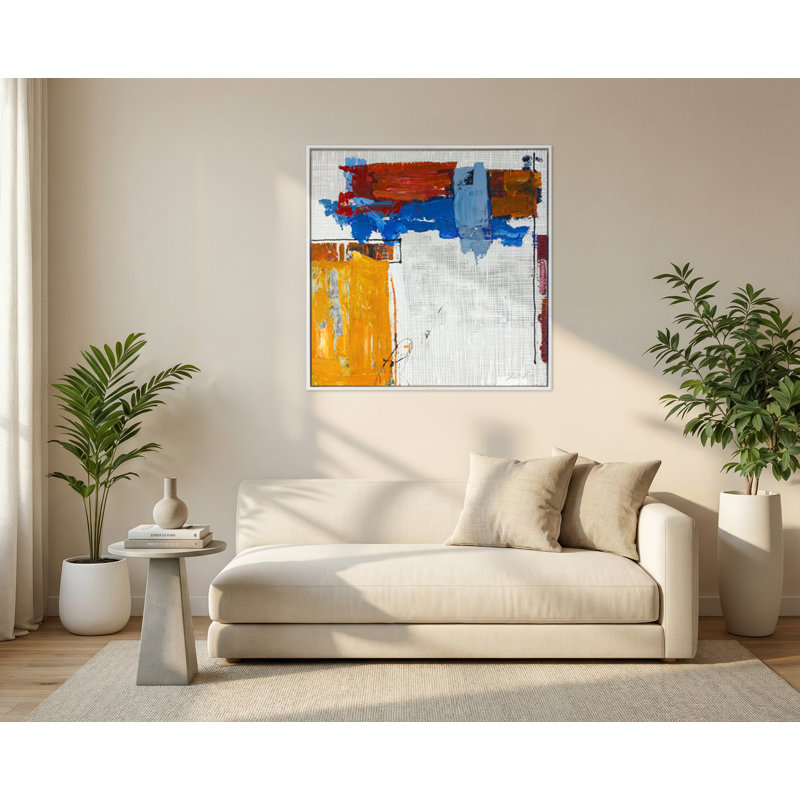 Peinture avec des lignes blanches par Robert Robinson - Peinture encadrée