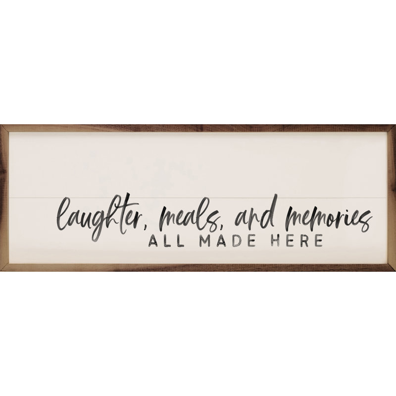 «Laughter Meal Memories White» sur bois, H 8 po x l 24 po