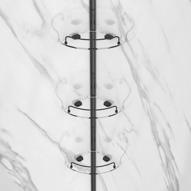 Capri 36'' Black Aluminum Neo-Angle Shower Kit