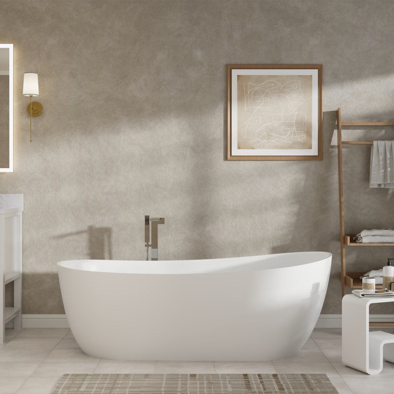 Baignoire de trempage autoportante à surface solide 67 po. X 31,5 po. Casainc