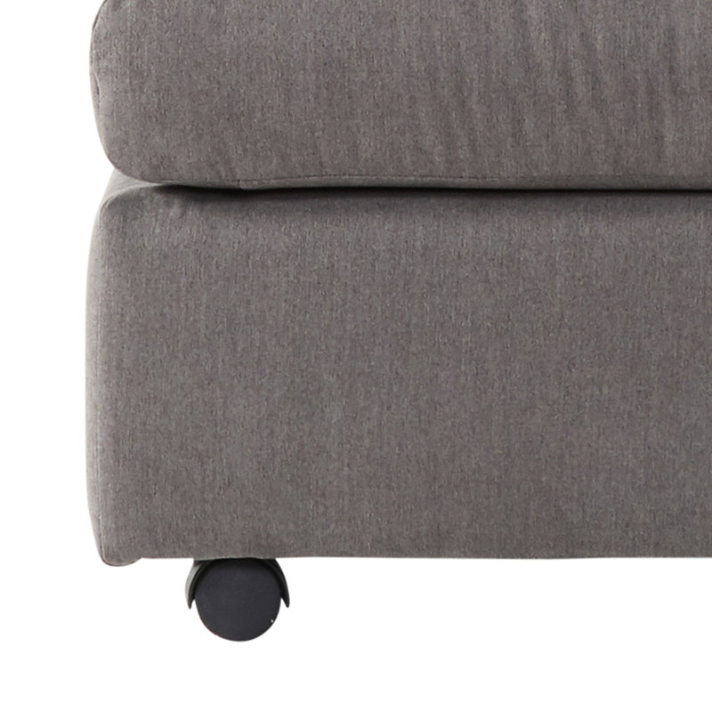 Gris carbone pour le salon - attrait contemporain, forme épurée, siège en mousse dense, tissu polyvalent décoratif, profilé, fonctionnel