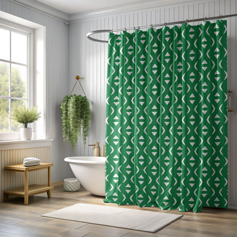 Vert - Rideau de douche Premium_0184, H 74 po x l 71 po
