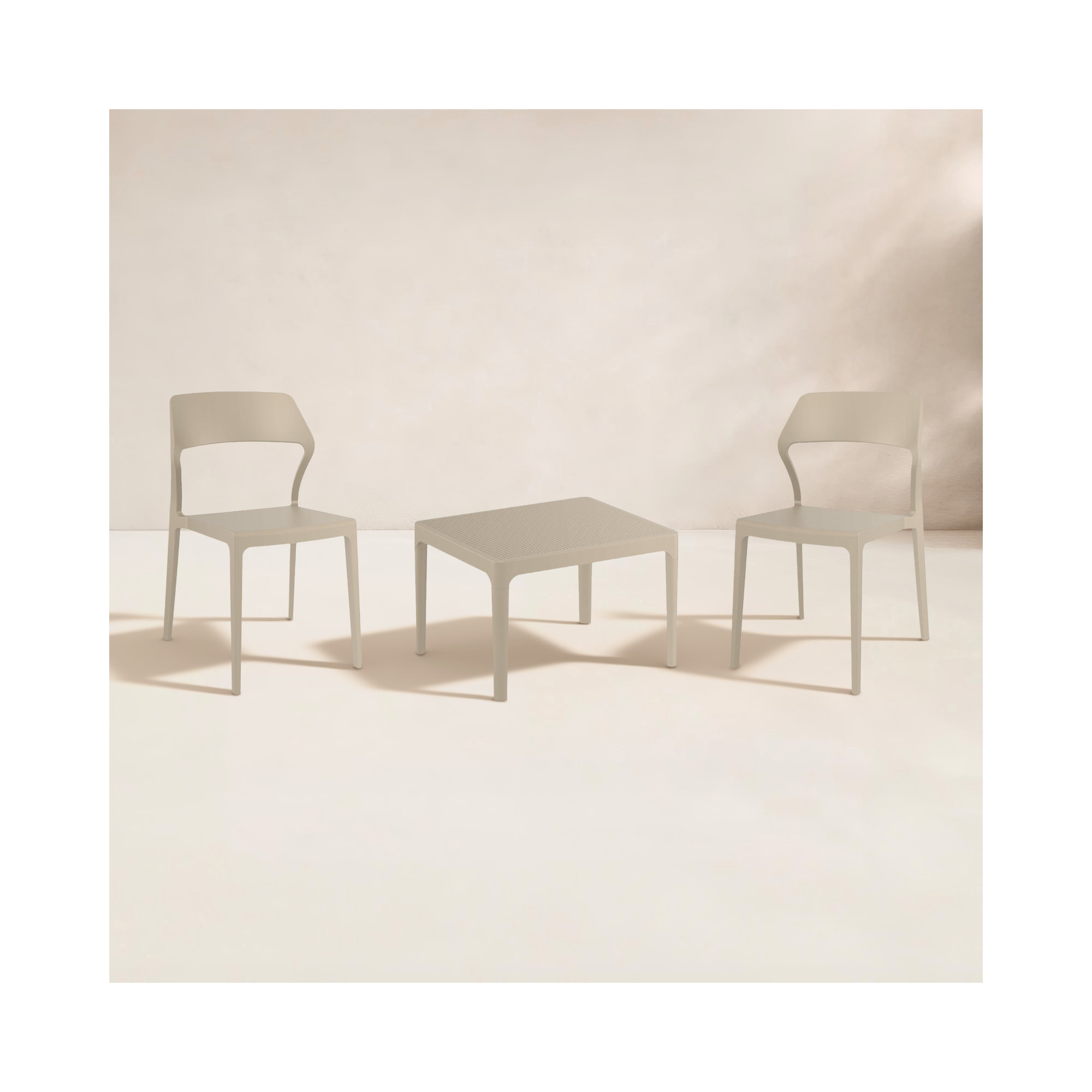 Farrah Snow 2 Person Seating Set, Beige