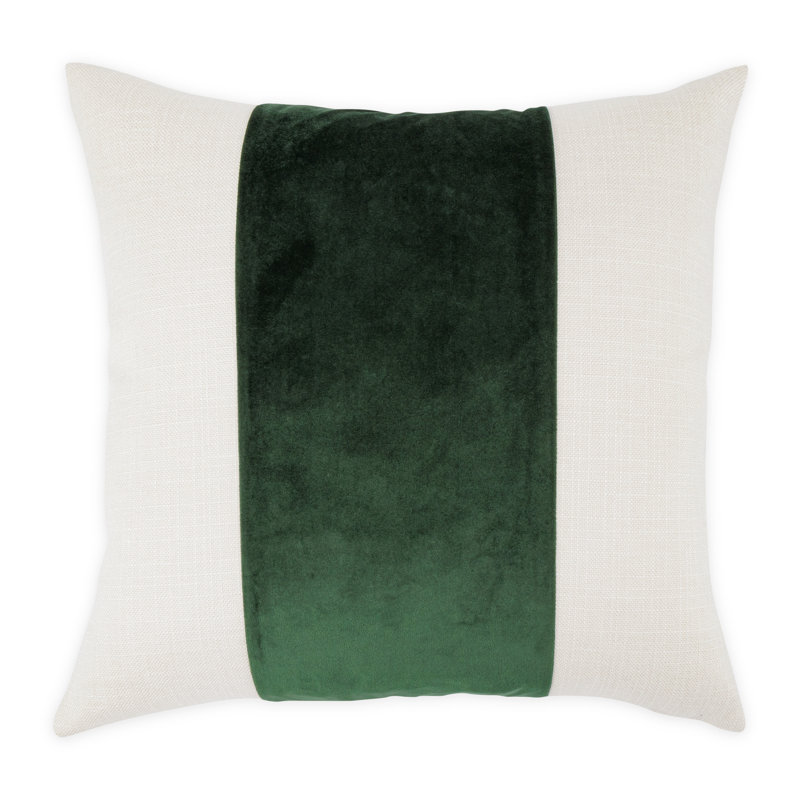 Caleb Striped Feather Reversible Throw Pillow, Cloud/Forest Striped