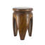 Table d'appoint en bois de paulownia sculptée à la main avec charme tribal asiatique