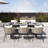 Discover Unmatched Flexibility In Alfresco Dining With Six Creatively Arranged Chairs Made Of Polyester Woven Tape And A Table That Expands From 62.9 To 82.6 Inches To Suit Any Occasion.
