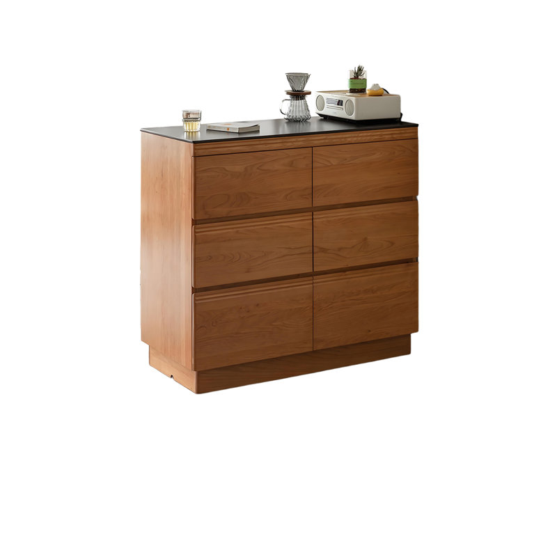 43.31"Nordic solid wood granite island counter storage side cabinet