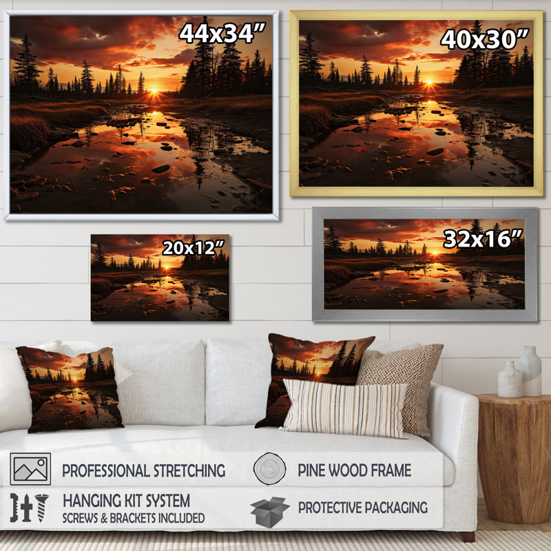 Blairsden Canada Sunset Bliss - imprimé, Cadre photo noir, H 24 po x l 32 po x P 1 po