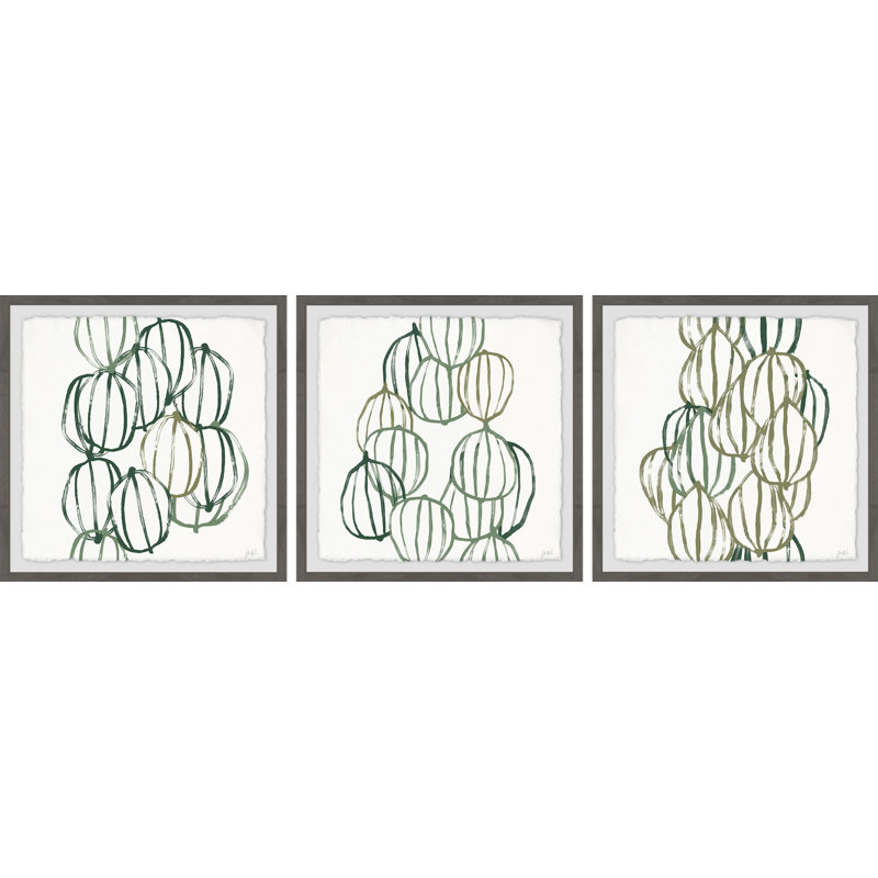 Seed Vessels IV - Ensemble de 3 reproductions d'art encadrées, H 12 po x l 12 po x P 1,5 po