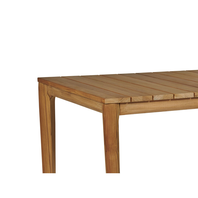 Del Ray 63-inch Rectangular Teak Outdoor Dining Table With Umbrella Hole