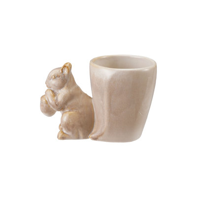 Reactive Glaze Stoneware Vase with Squirrel
