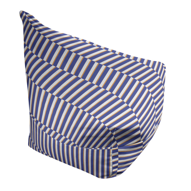 Sac de pois, H 38 po x l 42 po x P 29 po, Bleu / Orange, Pas de bourre
