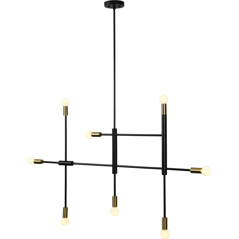 Lustre à niveaux unique à 8 lumières Ronae