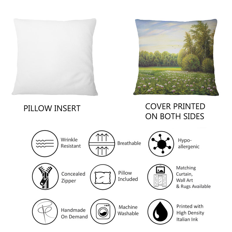 Coussin Beautiful Summer Green Countryside Landscape - Country