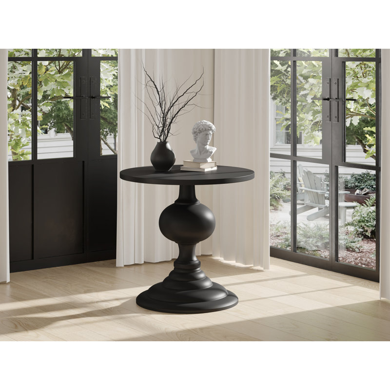 Giaimo Black Aluminum Round Pedestal Dining Table