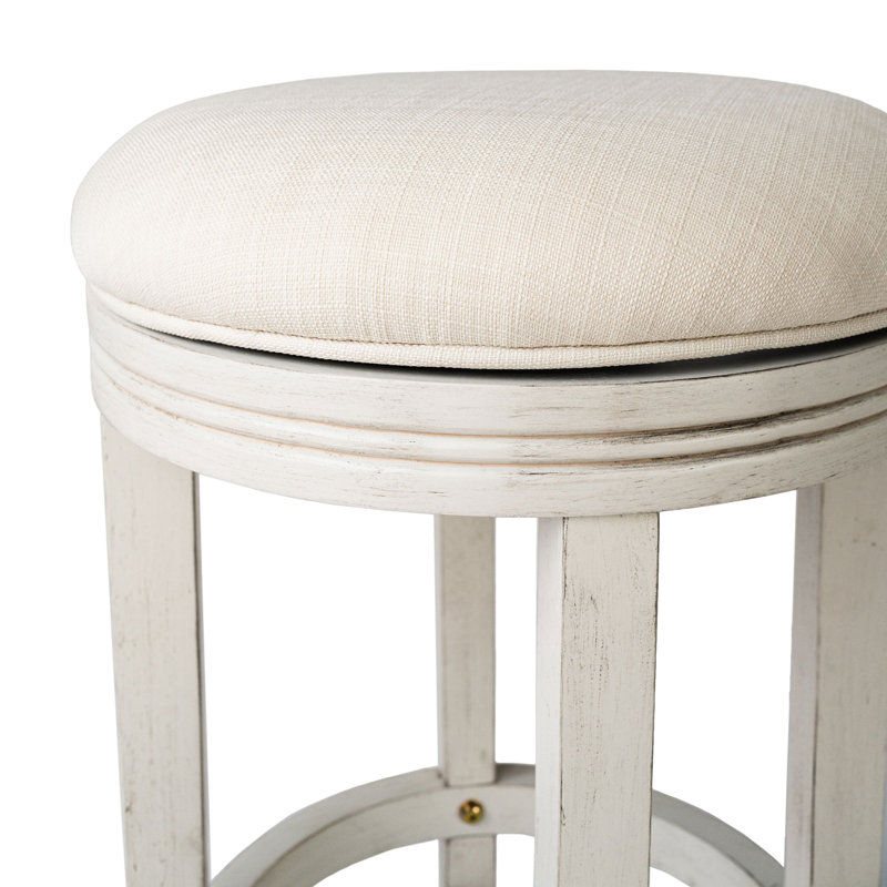 Eva Weathered Oak Round Backless Swivel Counter Stool