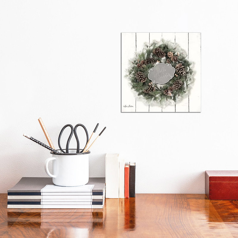 Hello Winter Wreath by Lori Deiter - Wrapped Canvas Print, 30.48 cm H x 30.48 cm W
