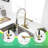 Contemporary Kitchen Sink Faucet In Brushed Gold, Pull Down , Single Hole Installation, Stable Water Output Commercial Gold With To Spots-2064955958