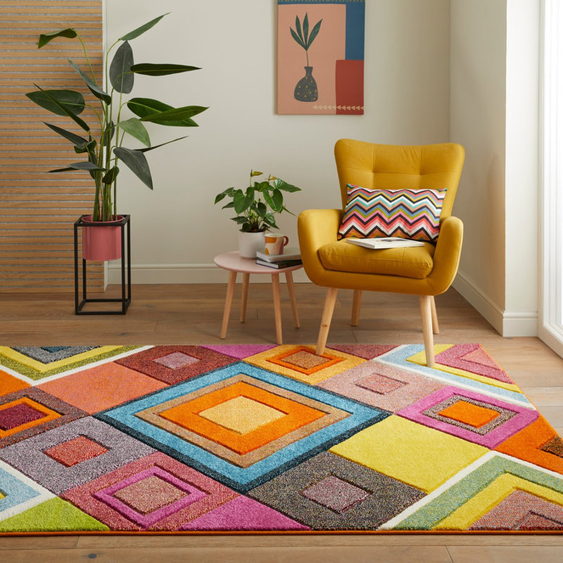 Ankica Geometric Area Rug, Rectangle 80 x 150 cm