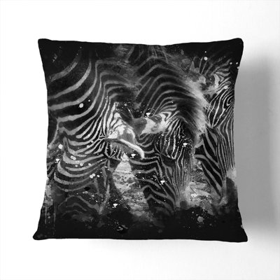 Zebras Vol.2 Paint Splash Square Throw Cushion