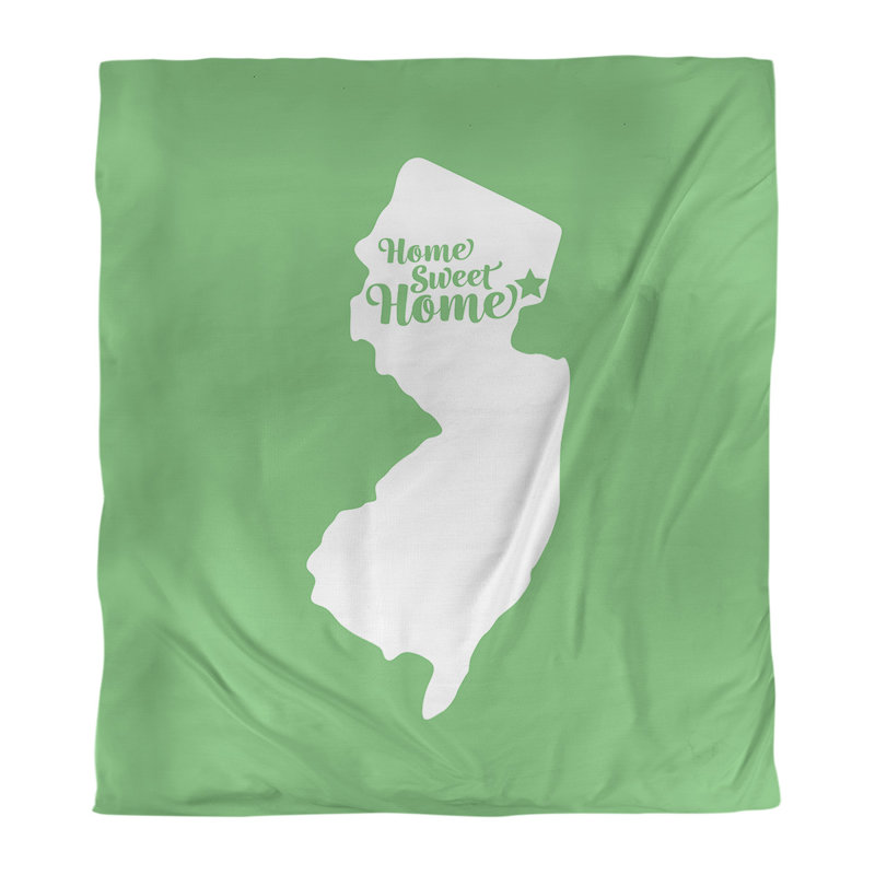 Housse de couette home jersey city, Polyester brossé, Housse de couette pour lit simple, Vert