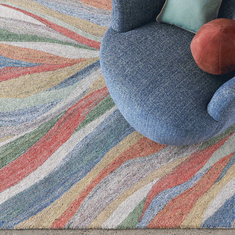 Global Recycled Standard Desertscape Hand-Tufted Recycled Indoor/Outdoor Rug Multicolor, Runner 2'6" x 8'