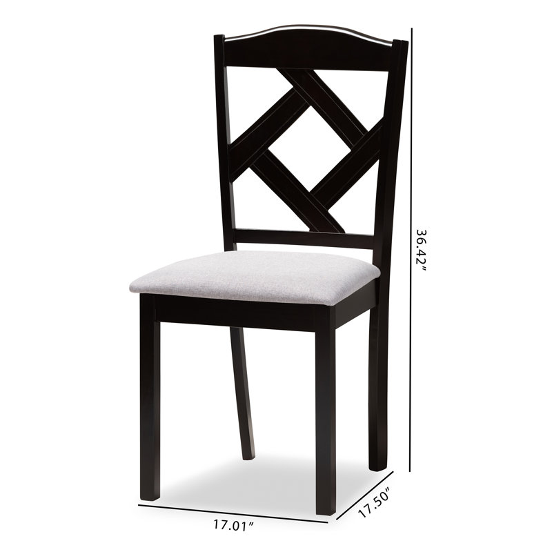 46cm H Polyester Blend Upholstered Cross Back Side Chair