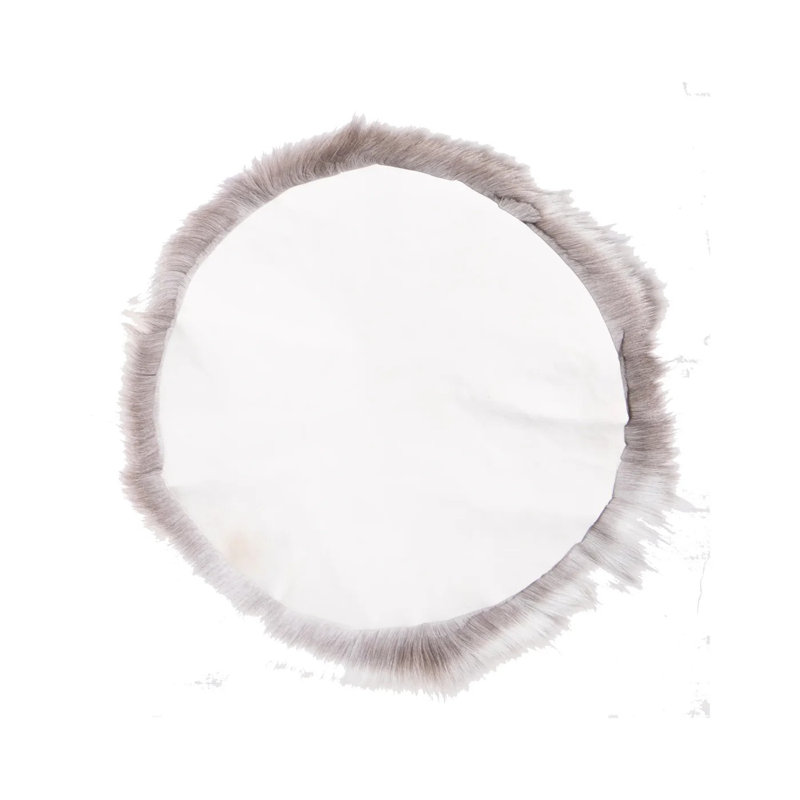 Square Reindeer Hide Chair Pad, Round 37x37x4cm