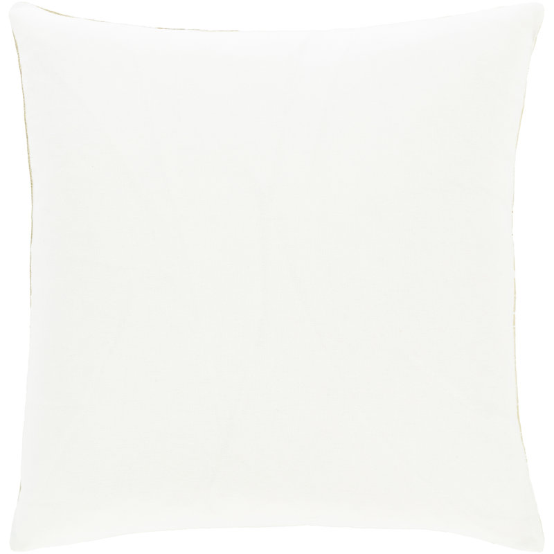 Housse et insert de coussin carré Lexi, Crème / doré, Polyester / bourre en polyester, 18 po x 18 po