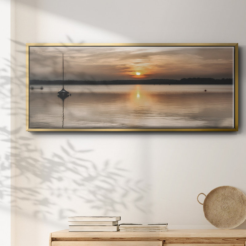 Doux coucher de soleil - toile encadrée, H 20 po x l 50 po