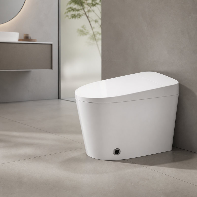 Toilette intelligente avec couvercle rabattable manuel, fermeture lente, veilleuse, télécommande, toilette intelligente sans bidet