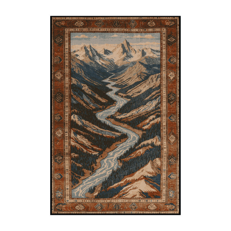 Tapis brun turc lavable à la machine, Rectangulaire 8 pi x 12 pi