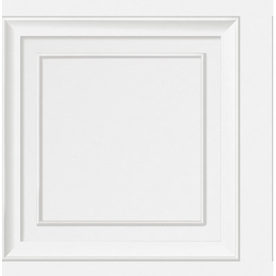Distinctive White Square Panel Wallpaper