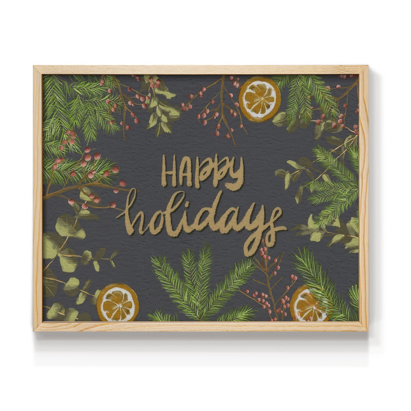 Holiday Sentiment II - reproduction encadrée, Naturel, H 11 po x l 14 po
